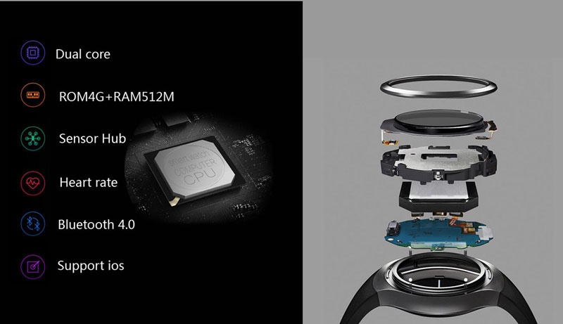Đồng hồ thông minh Finow X3 chống nước đo nhịp tim có WiFi 3G