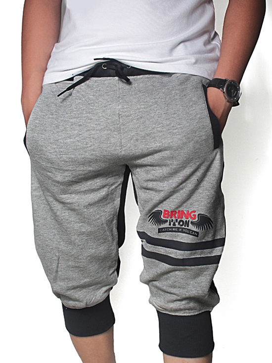 Quần short thun xám đen qs46 - 1