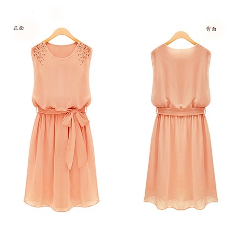 đầm vintage kết cườm vai - LF020 2