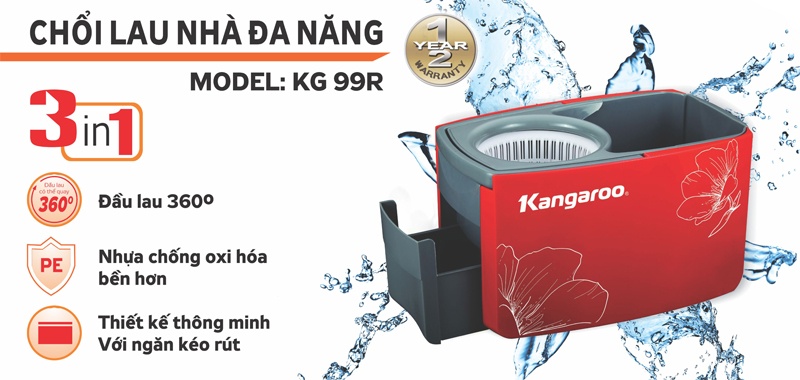 Tính năng chính của Chổi Lau Nhà Đa Năng Kangaroo KG99R