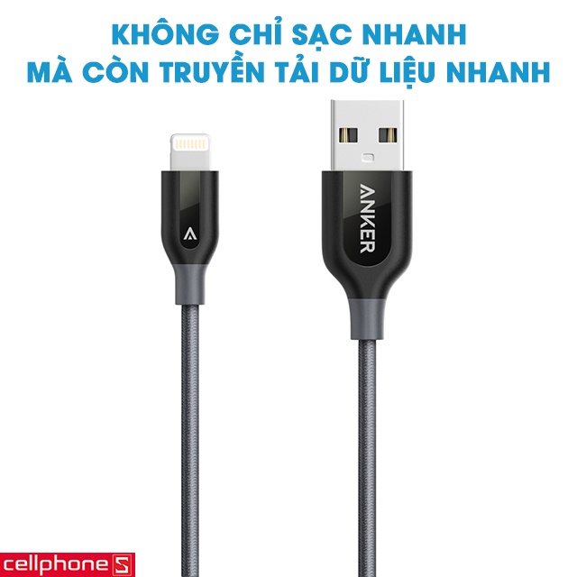 Cáp Anker PowerLine+ Lightning 0.9 m