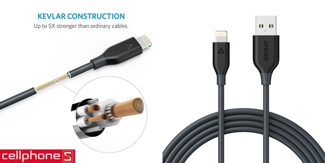 Cáp Anker PowerLine Lightning 0.9 m