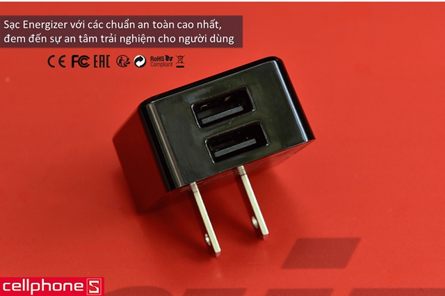 Energizer Hightech Wall Charger 2.4 A 2 USB ACA2BUSHBK3 | CellphoneS.com.vn