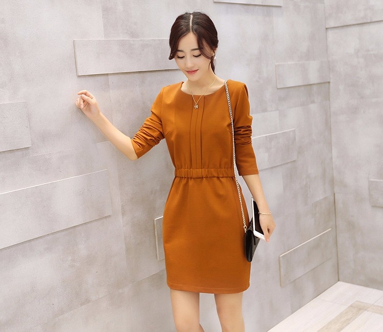 Đầm suông thắt eo cổ tròn bổ trụ cách điệu - DS41 1
