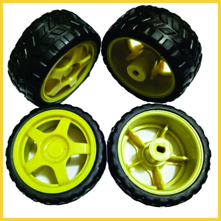 Bộ 4 bánh xe cho động cơ giảm tốc V1 - DIY 6