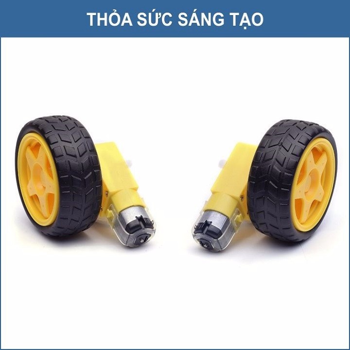 Bộ 4 bánh xe cho động cơ giảm tốc V1 - DIY 4