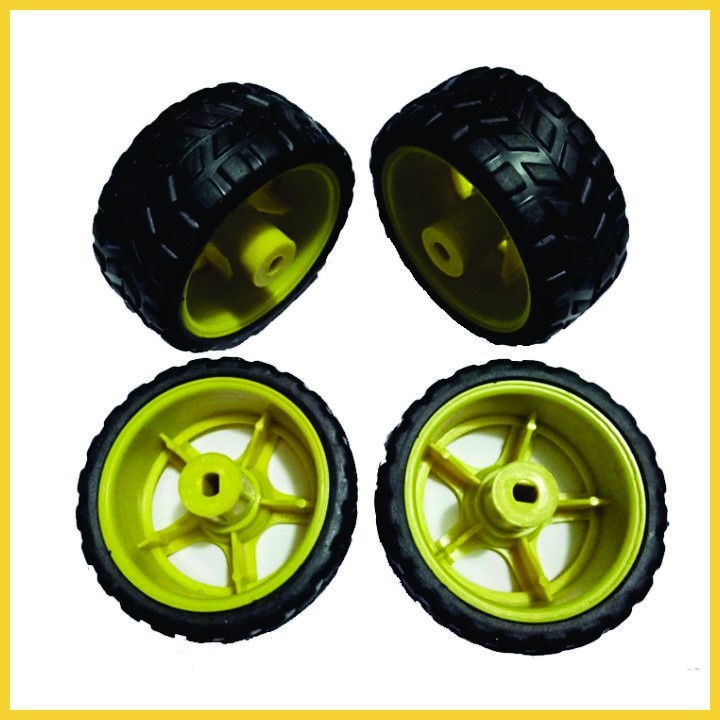 Bộ 4 bánh xe cho động cơ giảm tốc V1 - DIY 5