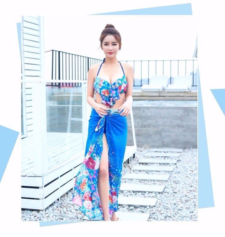 SET BIKINI HOA NỮ TÍNH KÈM KHĂN BY4299 6