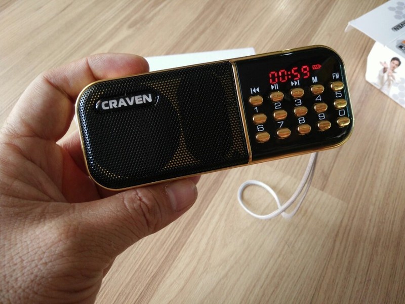LOA NGHE THẺ NHỚ, USB, RADIO CRAVEN CR-25A CÓ MÀN HÌNH LCD CỰC HAY 3