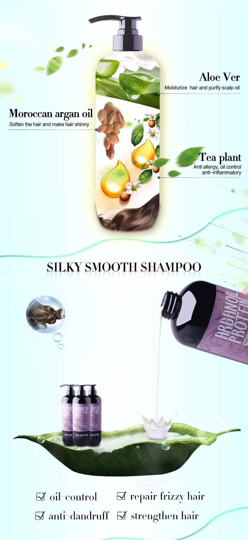guangzhou anti-itching refreshing strengthen damaged hair shampoo oem/odm