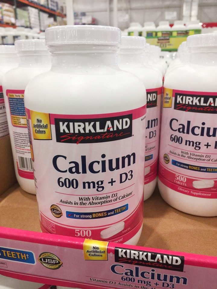 Viên uống bổ sung Canxi Kirkland Calcium 600mg + D3 - hộp 500 viên