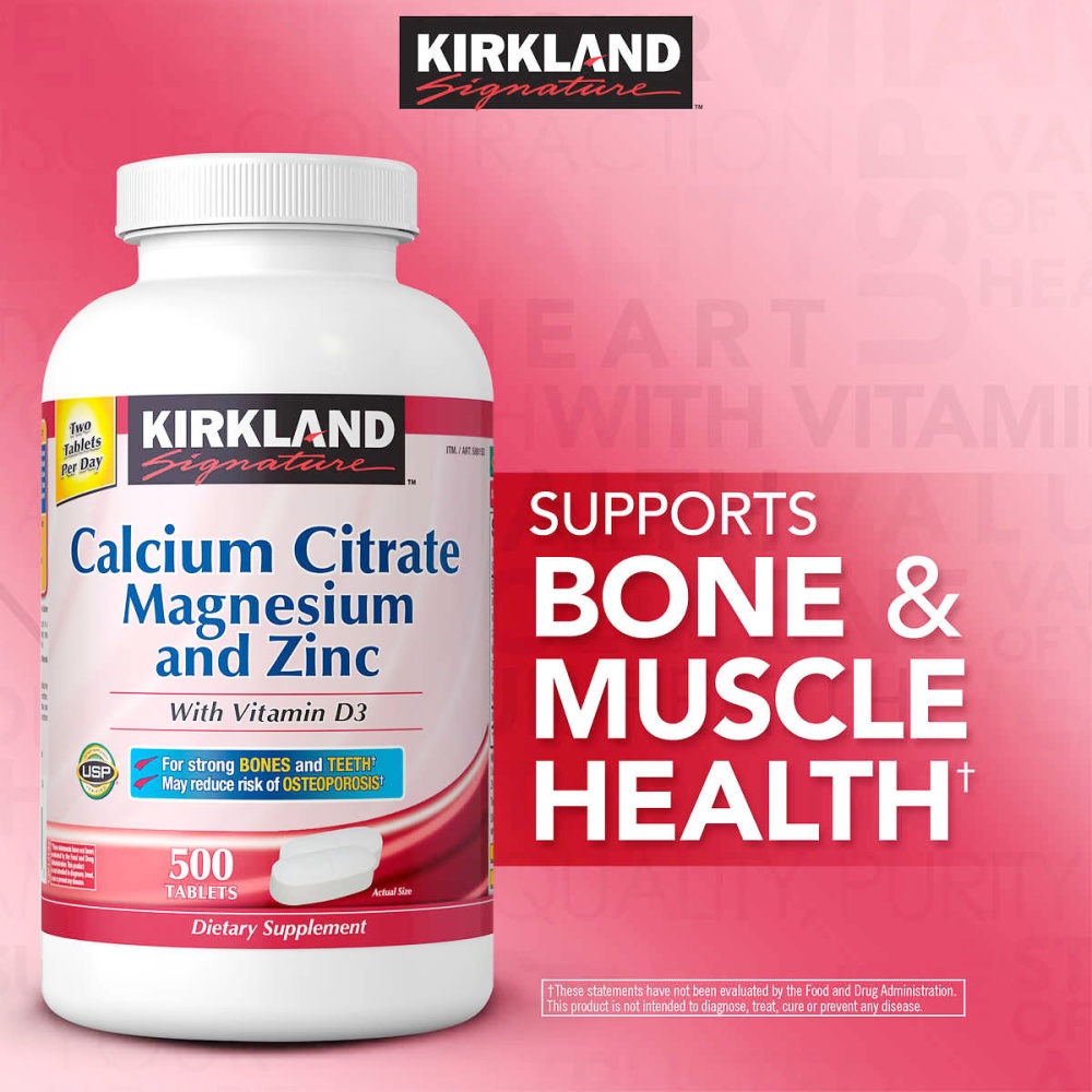 Kirkland Calcium 600mg + D3 hỗ trợ điều trị các bệnh loãng xương, thiếu canxi, đau các khớp xương.