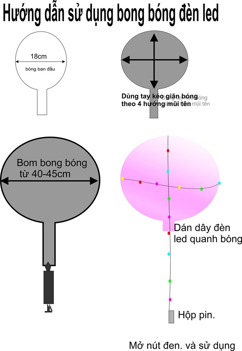 Bóng bay phát sáng dây dài 1