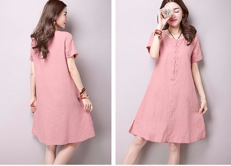 HÀNG ĐỦ SIZE: Đầm suông cách điệu xẻ tà gấu. 2