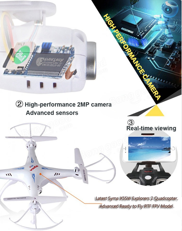 Drone SYMA X5SW FPV HEADLESS android apple smartphone drone WiFi foto video HD+ 