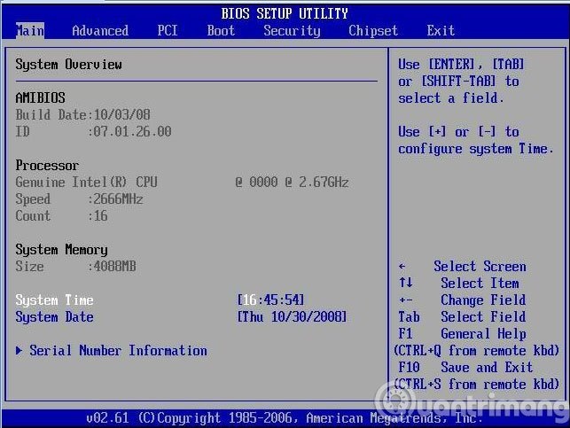 Truy cập BIOS