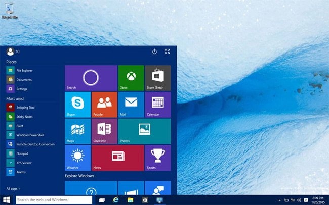 Giao diện Windows 10