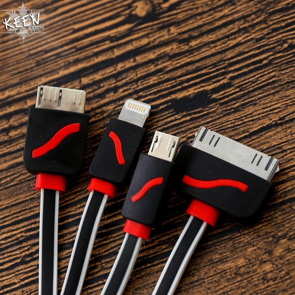 Cáp sạc 4 đầu dây rút đa năng loại tốt 6