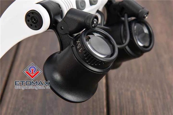 Kính lúp đeo mắt có đèn v4