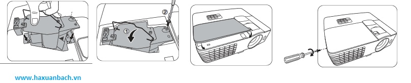 Hướng dẫn thay bóng đèn máy chiếu Benq W1070 tiếp theo