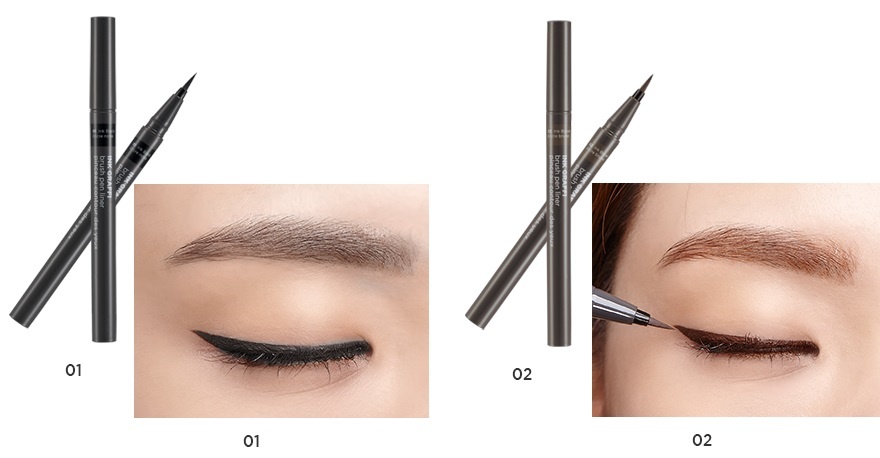Bút kẻ mắt The Face Shop Ink Graffi Brush Pen Liner với thiết kế nhỏ 0.05mm đầu bút kẻ mắt mềm