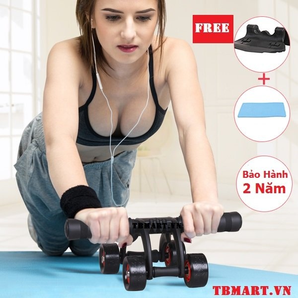 CON LĂN TẬP BỤNG 4 BÁNH FOLDING AB DOMINAL WHEEL