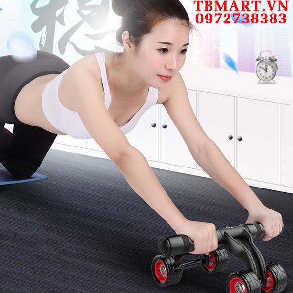 Con Lăn Tập Cơ Bụng 4 Bánh AB DOMINAL WHEEL Cao Cấp.