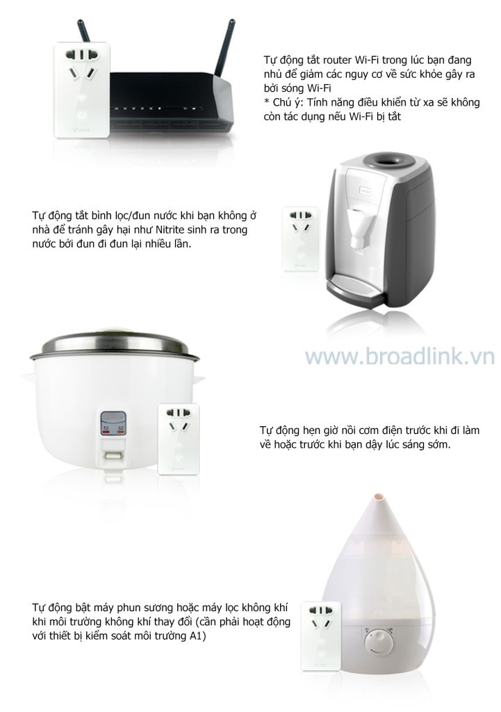 Ổ cắm thông minh Wifi Broadlink SP-Mini tự động bật tắt thiết bị điện
