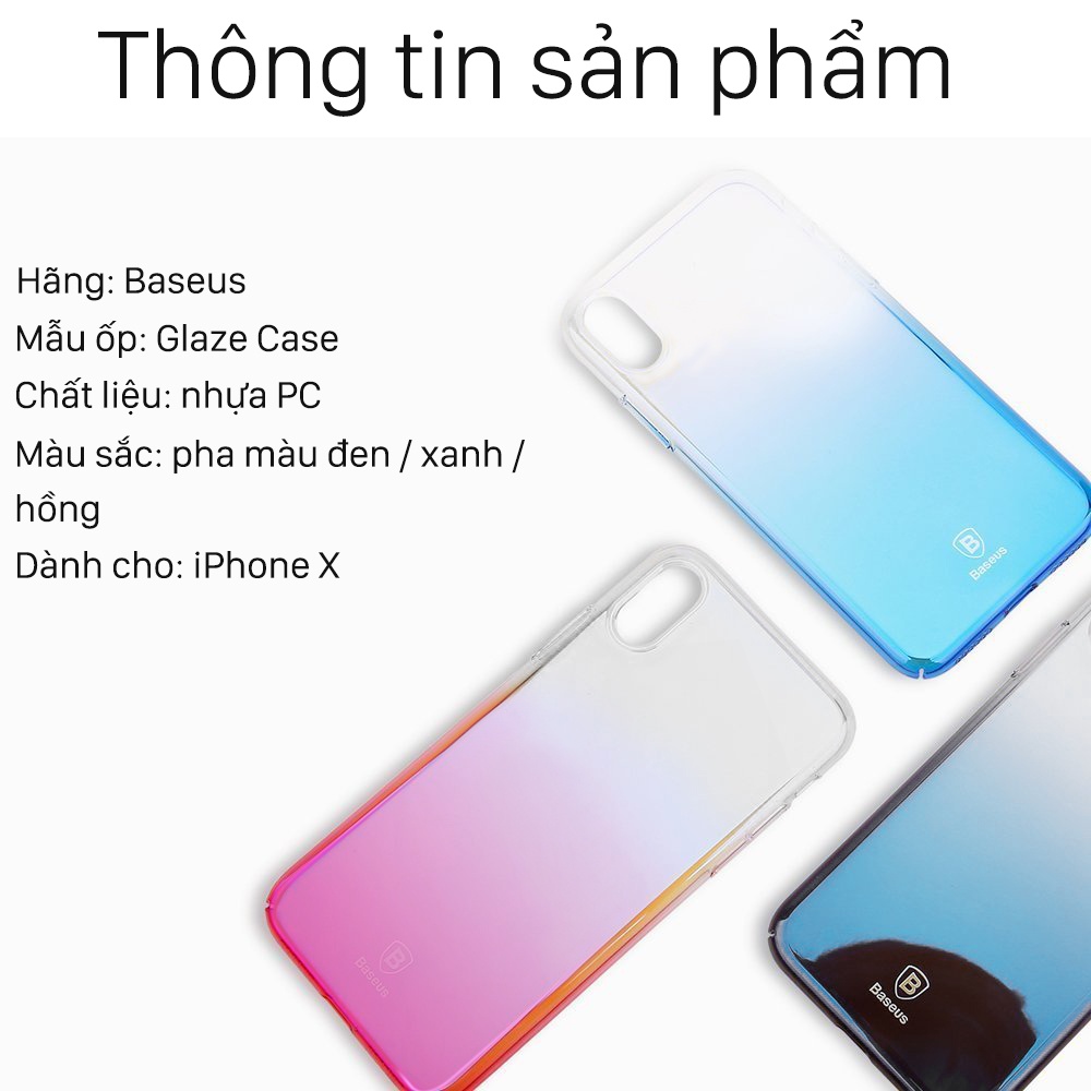 Ốp lưng iPhone X Baseus glaze - tga.vn