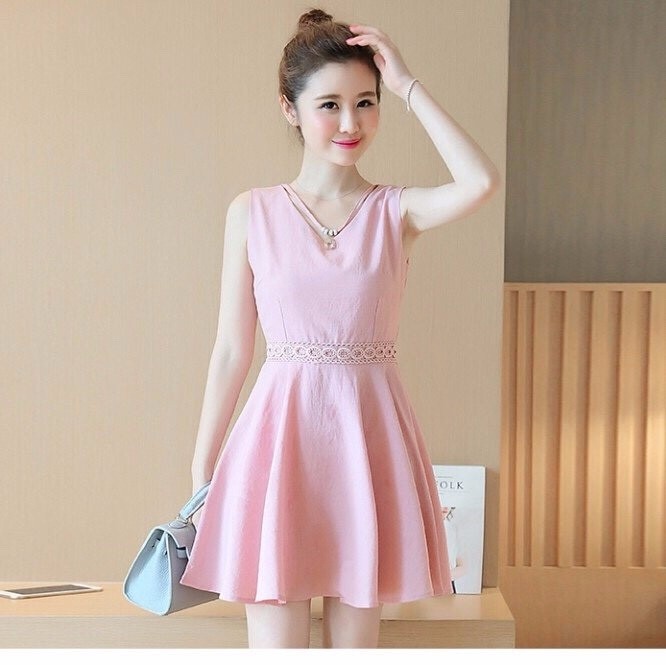 ĐẦM XÒE CỔ V CAO CẤP BY4154 3