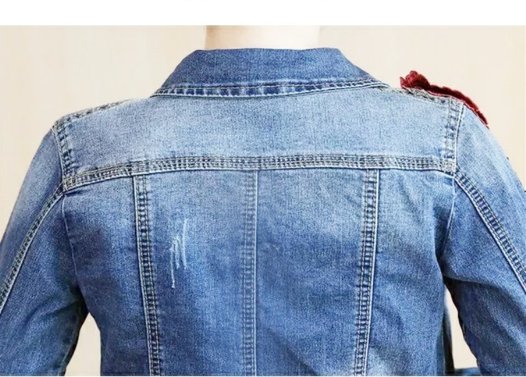 ÁO KHOÁC JEANS THÊU HOA HỒNG BY1053 5