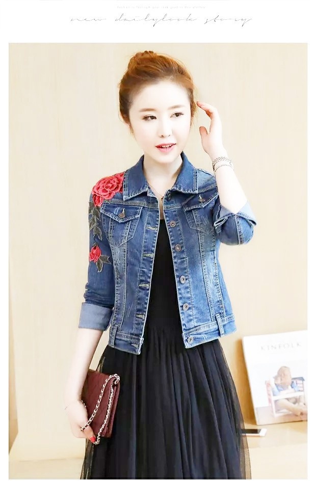 ÁO KHOÁC JEANS THÊU HOA HỒNG BY1053 7