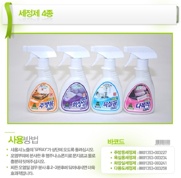 Chai xịt tẩy vệ sinh khử khuẩn đa năng Sandokkaebi Korea 300ml 4