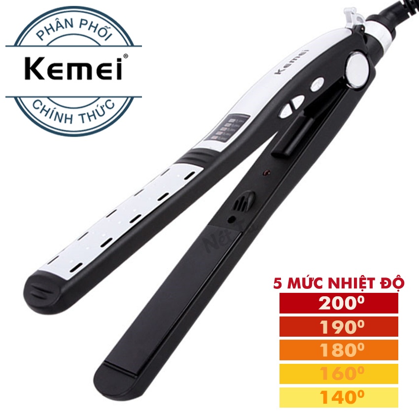 Máy duỗi tóc chỉnh nhiệt Kemei KM-800 - Hãng phân phối chính thức