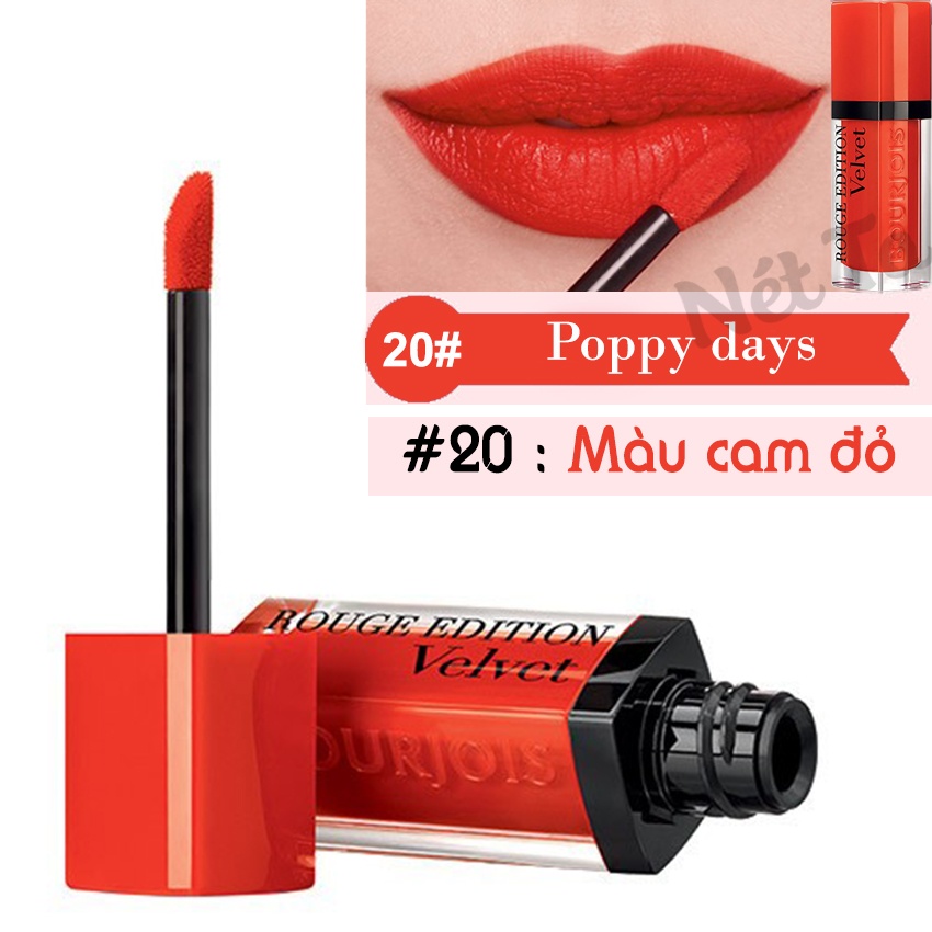 Son Bourjois Rouge Edition Velvet 7.7ml màu 20 - Poppy days 