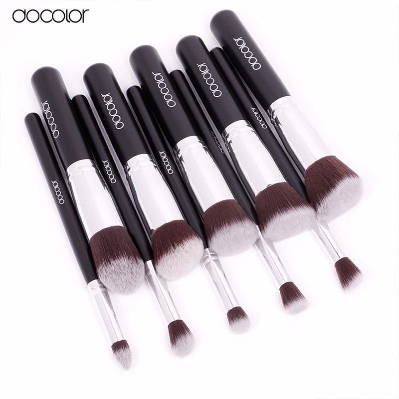 Bộ cọ trang điểm tán và tạo khối docolor 10 Pieces Makeup Brush Set 05