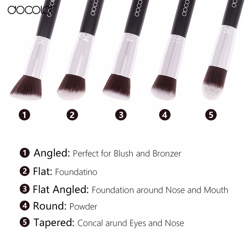 Bộ cọ trang điểm tán và tạo khối docolor 10 Pieces Makeup Brush Set 08