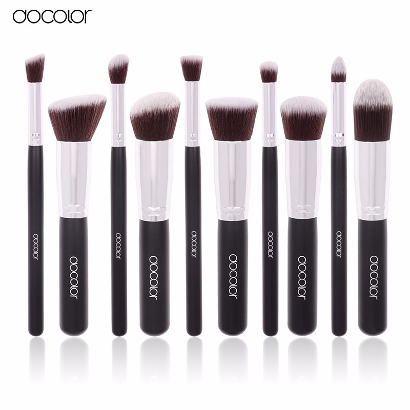 Bộ cọ trang điểm tán và tạo khối docolor 10 Pieces Makeup Brush Set 02