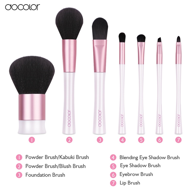 Bộ cọ trang điểm Docolor 7 Pieces Mermaid Makeup Brush Set 05