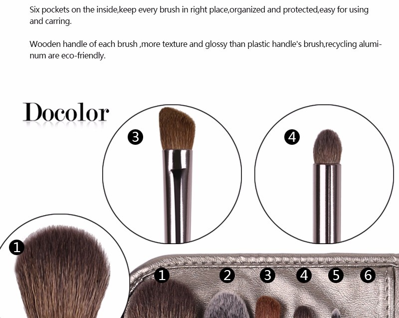 Bộ cọ trang điểm Docolor 6 Pieces Makeup Brush Set 04