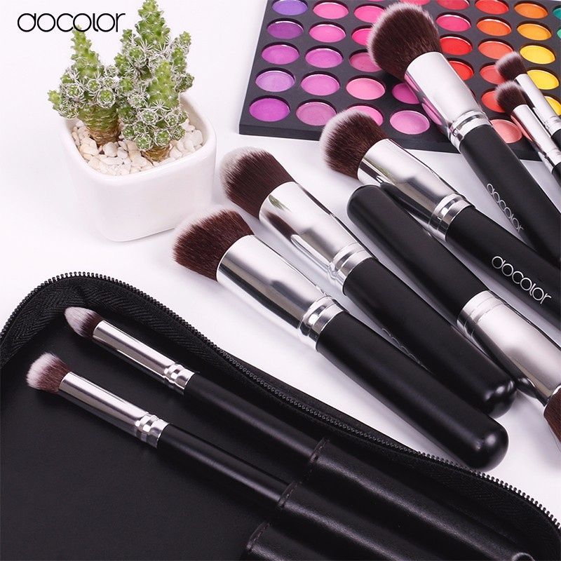 Bộ cọ trang điểm tán và tạo khối docolor 10 Pieces Makeup Brush Set 12