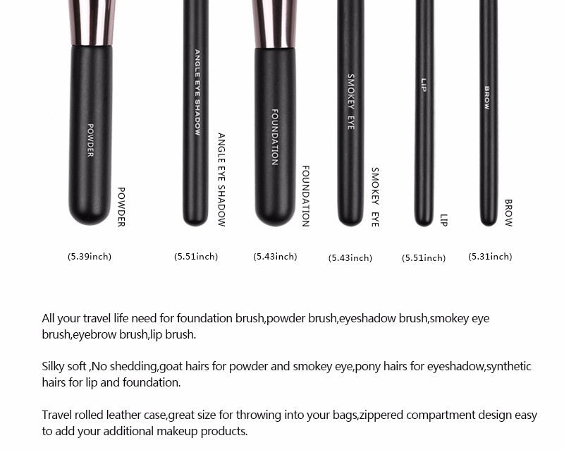 Bộ cọ trang điểm Docolor 6 Pieces Makeup Brush Set 03