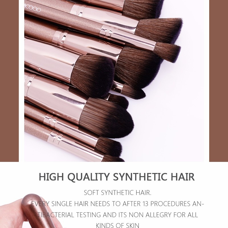 Bộ cọ trang điểm Docolor 10 Pieces Makeup Brushes Set 04