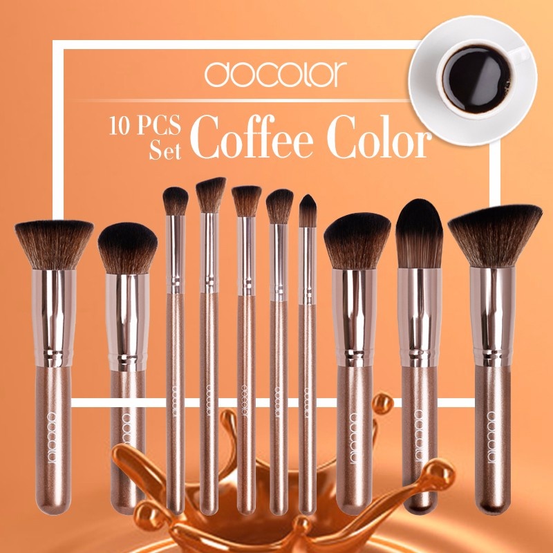 Bộ cọ trang điểm Docolor 10 Pieces Makeup Brushes Set 01