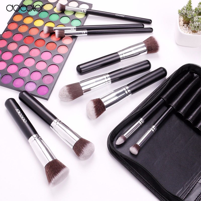 Bộ cọ trang điểm tán và tạo khối docolor 10 Pieces Makeup Brush Set 13