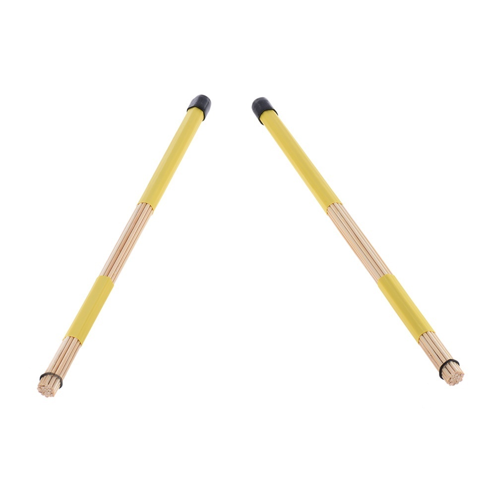 2pcs bamboo drum brushes in one set. Adopts 19pcs rods of 40cm/15.7inch. Provides yous lighter and lower volume playing, better sound effect. Best for jazz ...
