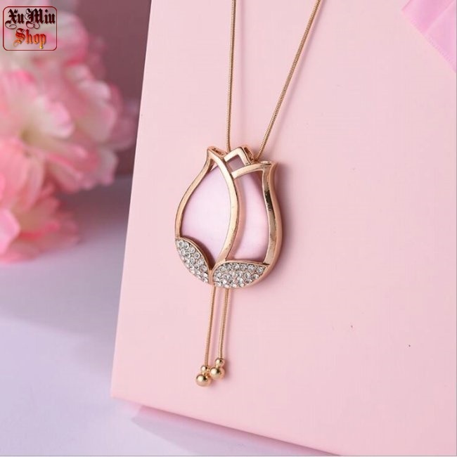 Dây chuyền dáng dài hoa Tulip