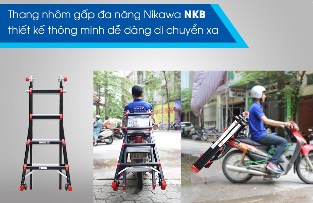 Mua Thang Nhôm Gấp Đa Năng Nikawa NKB-45 - 5.27 mét - Màu Đen