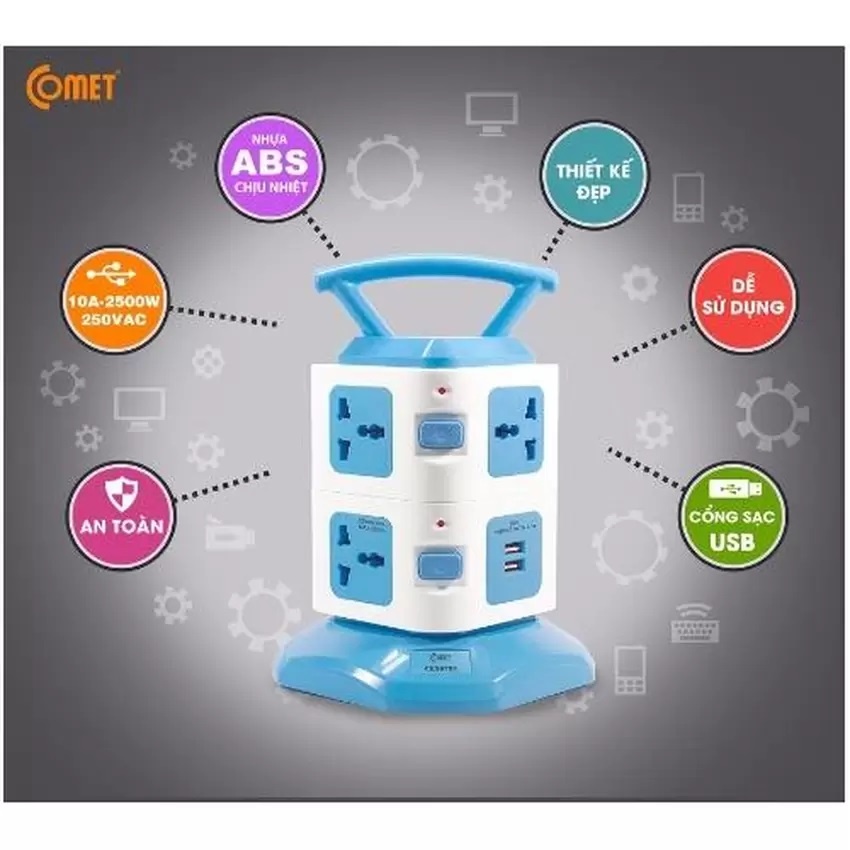 Ổ cắm điện đa năng comet CES6703